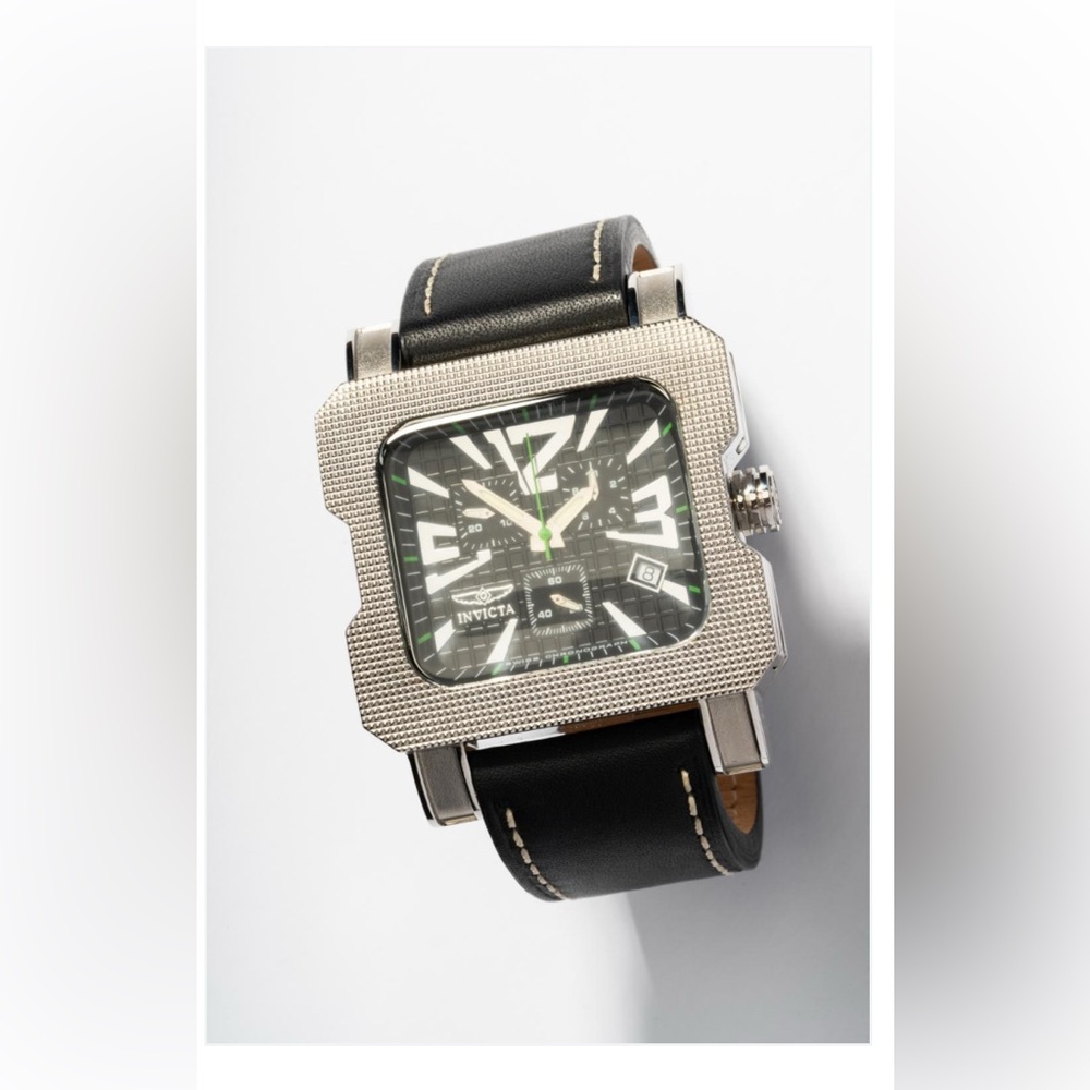 Invicta black silver watch